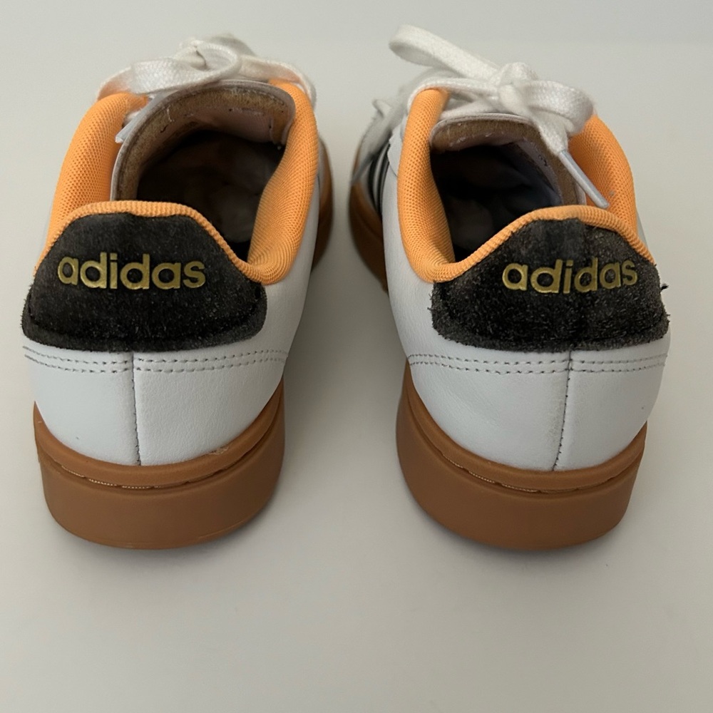 Adidas White Flash Orange Grand Court Alpha Tennis Low Leather Sneaker size 7.5 - Picture 8 of 9